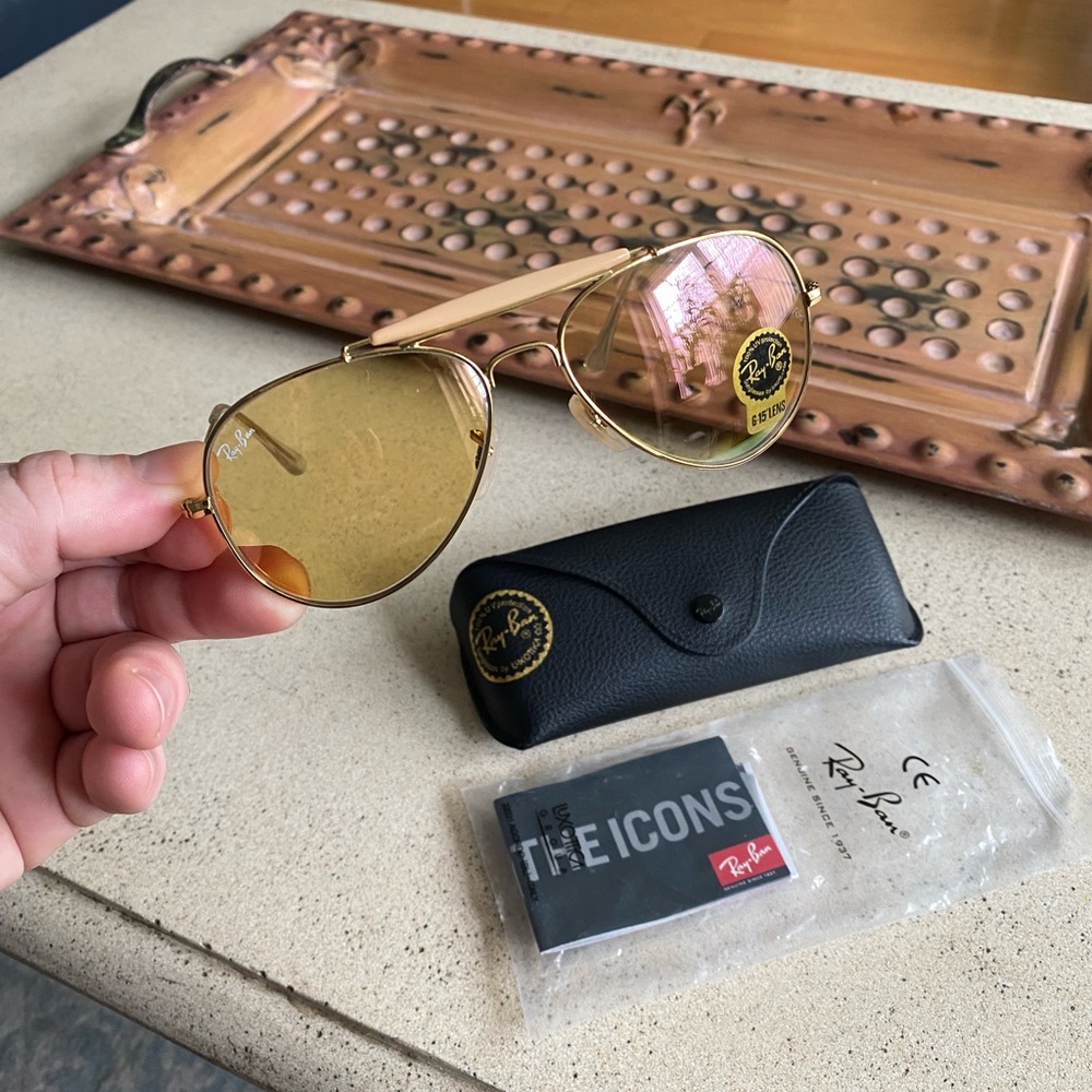 Ray Ban G-15 Amber gold color Aviators yellow